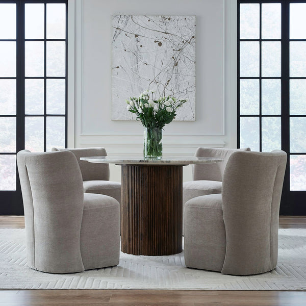 Accent Dining Chair w/ Casters - Truffle - 728-ADC90-TR
