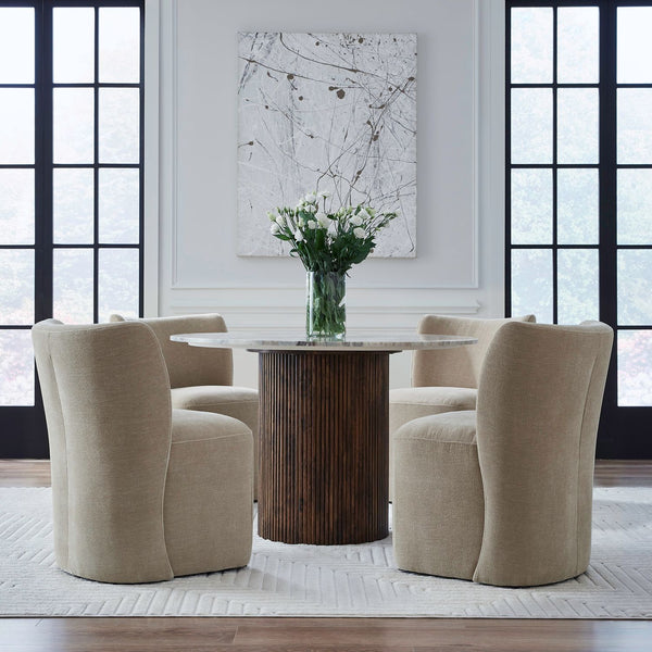 Accent Dining Chair w/ Casters - Wicker - 728-ADC90-WK