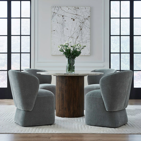 Accent Dining Chair w/ Casters - Sapphire - 730-ADC90-SP