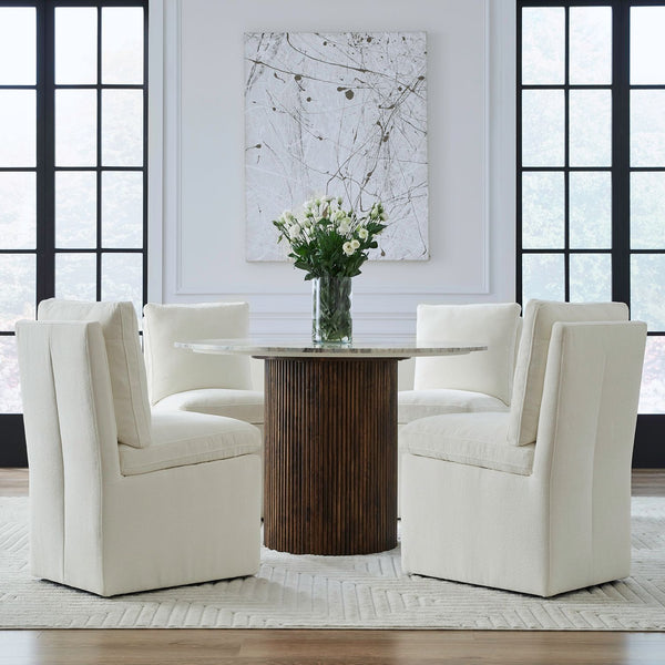 Accent Dining Chair w/ Casters - Ivory - 733-ADC90-IV