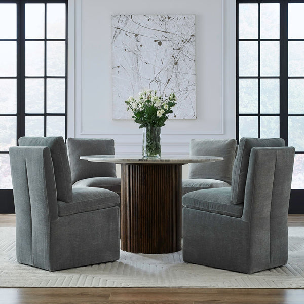 Accent Dining Chair w/ Casters - Sapphire - 733-ADC90-SP