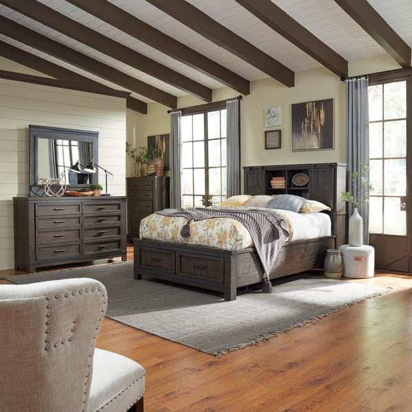 Thornwood Hills King Bookcase Bed, Dresser & Mirror, Chest - 759-BR-KBBDMC