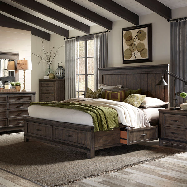 Thornwood Hills Queen Two Sided Storage Bed, Dresser & Mirror, Chest, Night Stand - 759-BR-Q2SDMCN