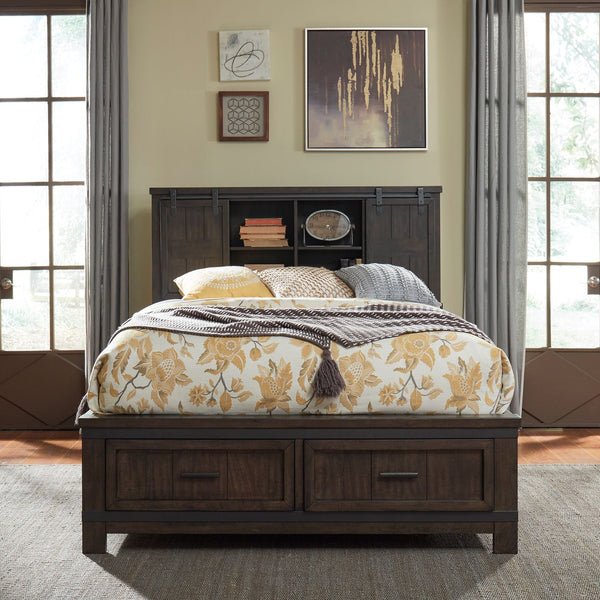 Thornwood Hills Queen Bookcase Bed, Dresser & Mirror, Night Stand - 759-BR-QBBDMN