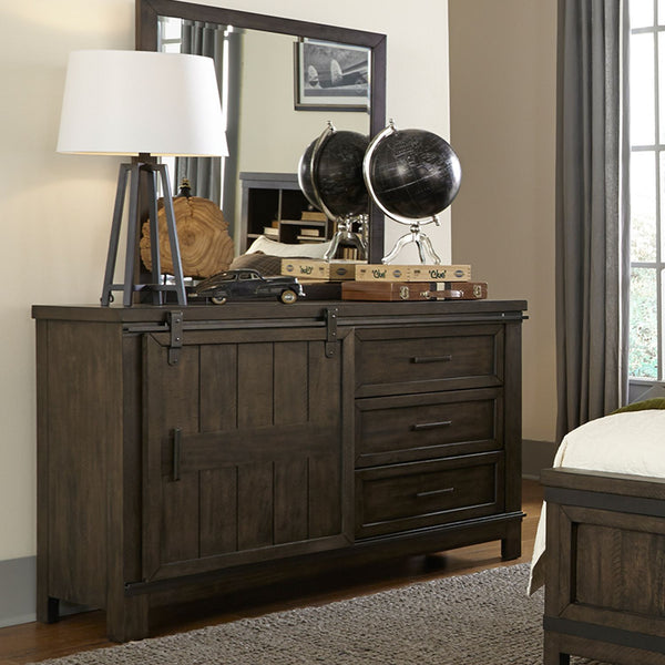 Thornwood Hills Full Bookcase Bed, Dresser & Mirror - 759-YBR-FBBDM