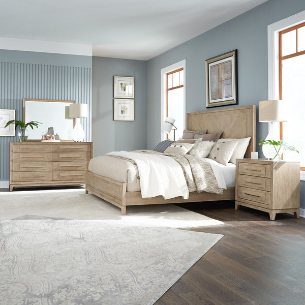 Brentwood King Panel Bed, Dresser & Mirror, Night Stand - 789-BR-KPBDMN