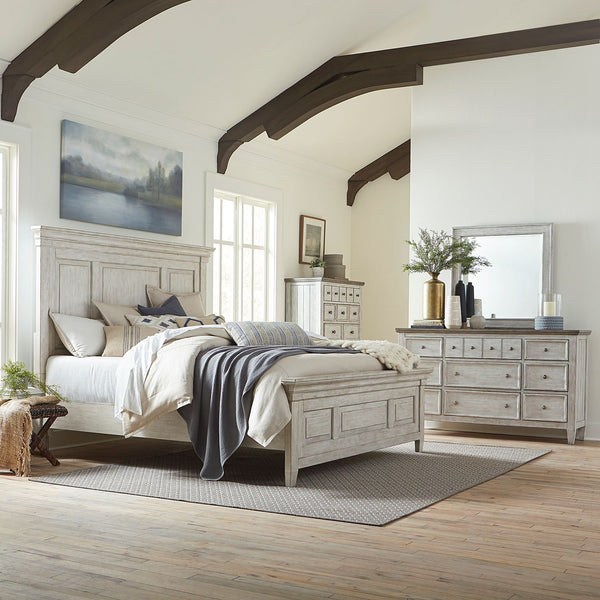 Heartland King Panel Bed, Dresser & Mirror, Chest - 824-BR-KPBDMC