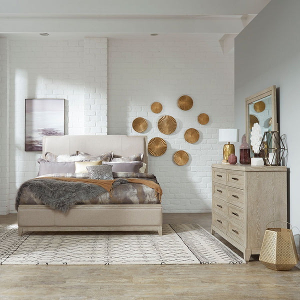 Belmar King California Upholstered Bed, Dresser & Mirror - 902-BR-CKUBDM