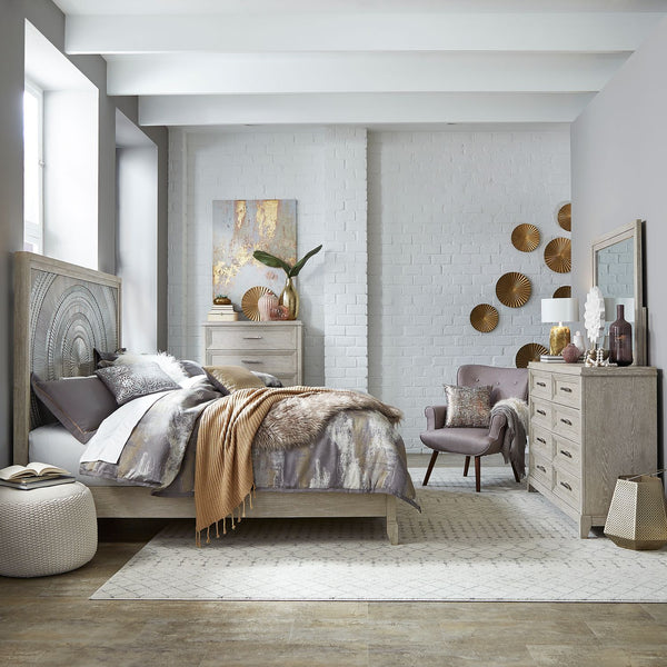 Belmar King California Panel Bed, Dresser & Mirror, Chest