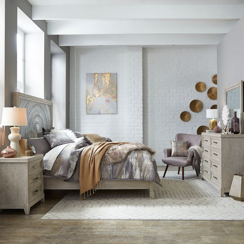 Belmar King California Panel Bed, Dresser & Mirror, Night Stand