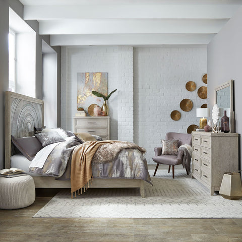 Belmar King Panel Bed, Dresser & Mirror, Chest