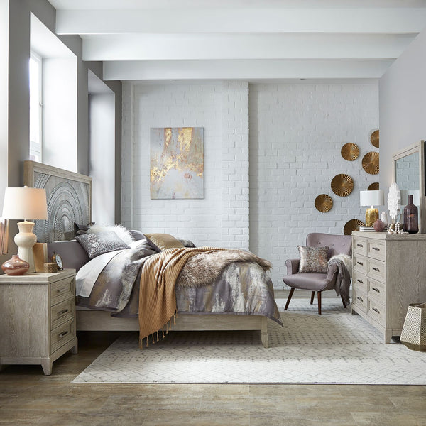 Belmar King Panel Bed, Dresser & Mirror, Night Stand