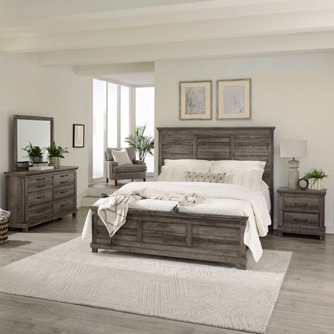 Lakeside Haven 903-BR-OQPBDMN Opt Queen Panel Bed, Dresser & Mirror, Nightstand
