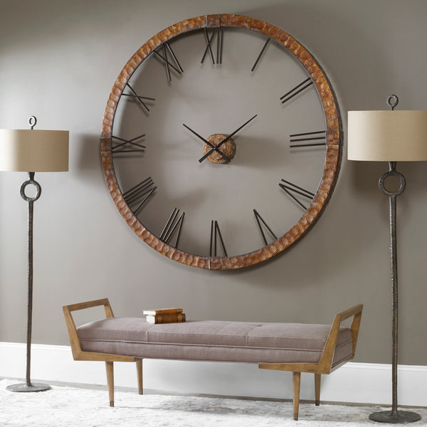 Uttermost Amarion 60" Copper Wall Clock