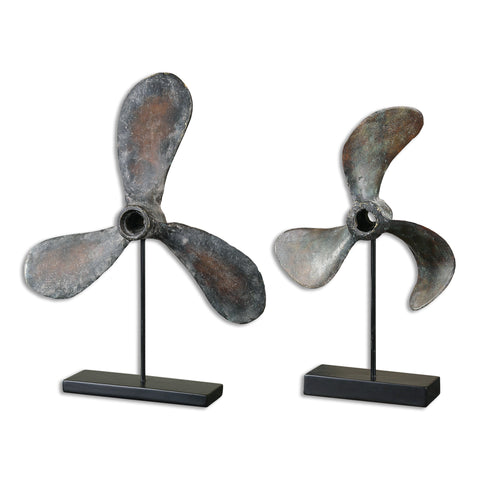 Uttermost Propellers Rust Sculptures, S/2