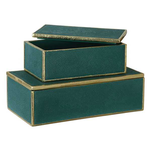 Uttermost Karis Emerald Green Boxes S/2