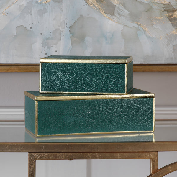 Uttermost Karis Emerald Green Boxes S/2