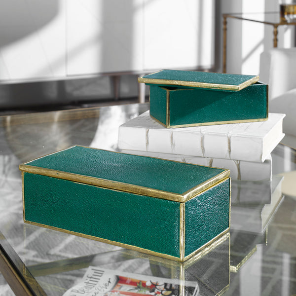 Uttermost Karis Emerald Green Boxes S/2