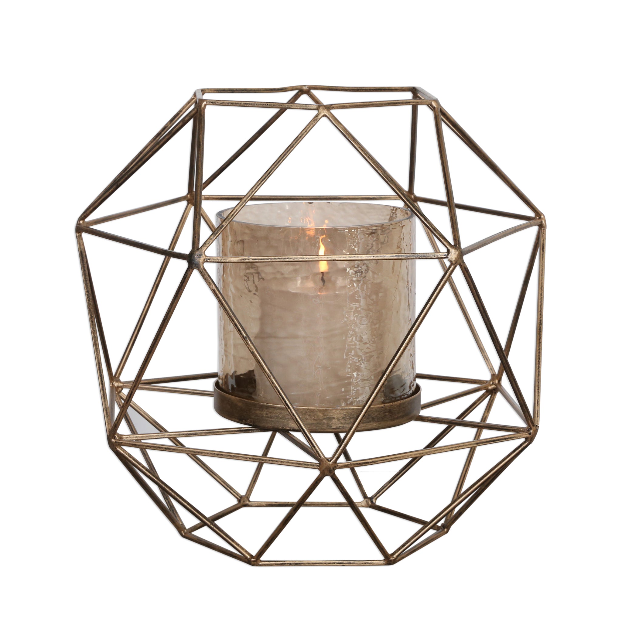 Uttermost Myah Geometric Gold Candleholder