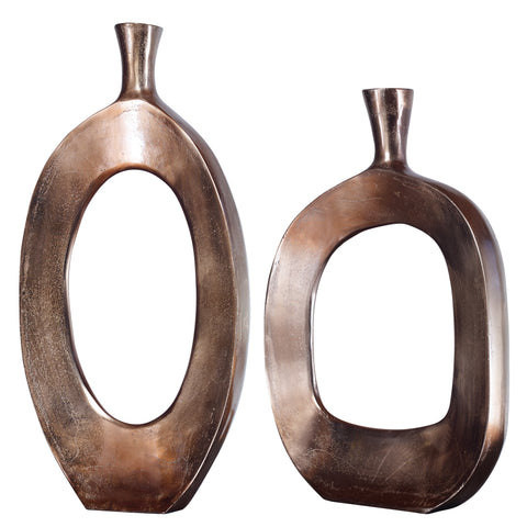 Uttermost Kyler Textured Bronze Vases Set/2