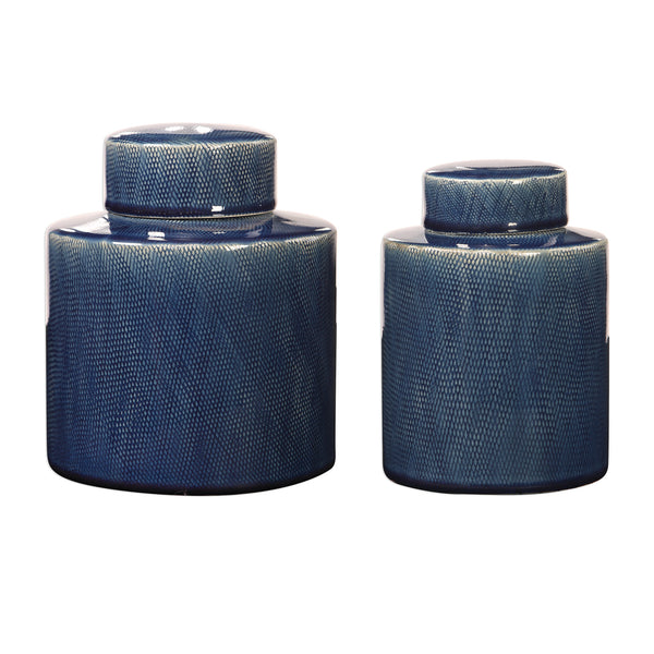 Uttermost Saniya Blue Containers, S/2