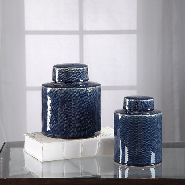 Uttermost Saniya Blue Containers, S/2