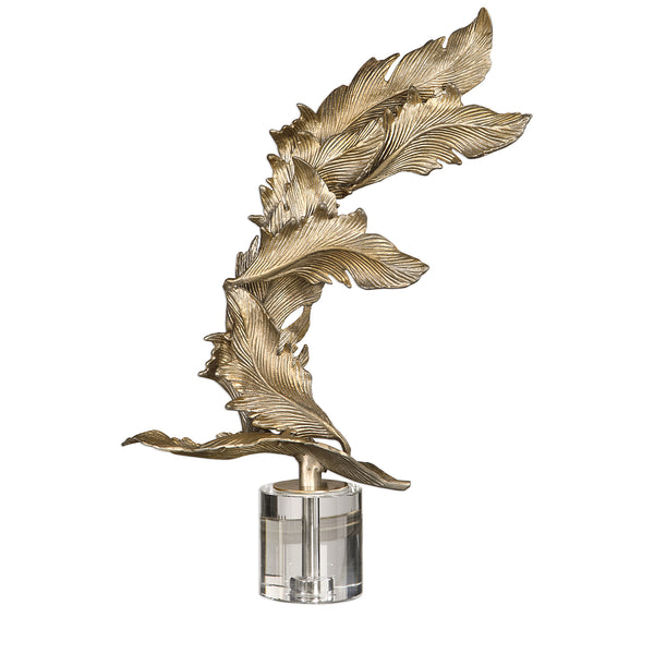 Uttermost Fall Leaves Champagne Sculpture