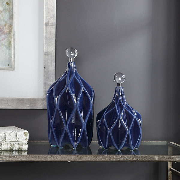 Uttermost Klara Geometric Bottles, S/2