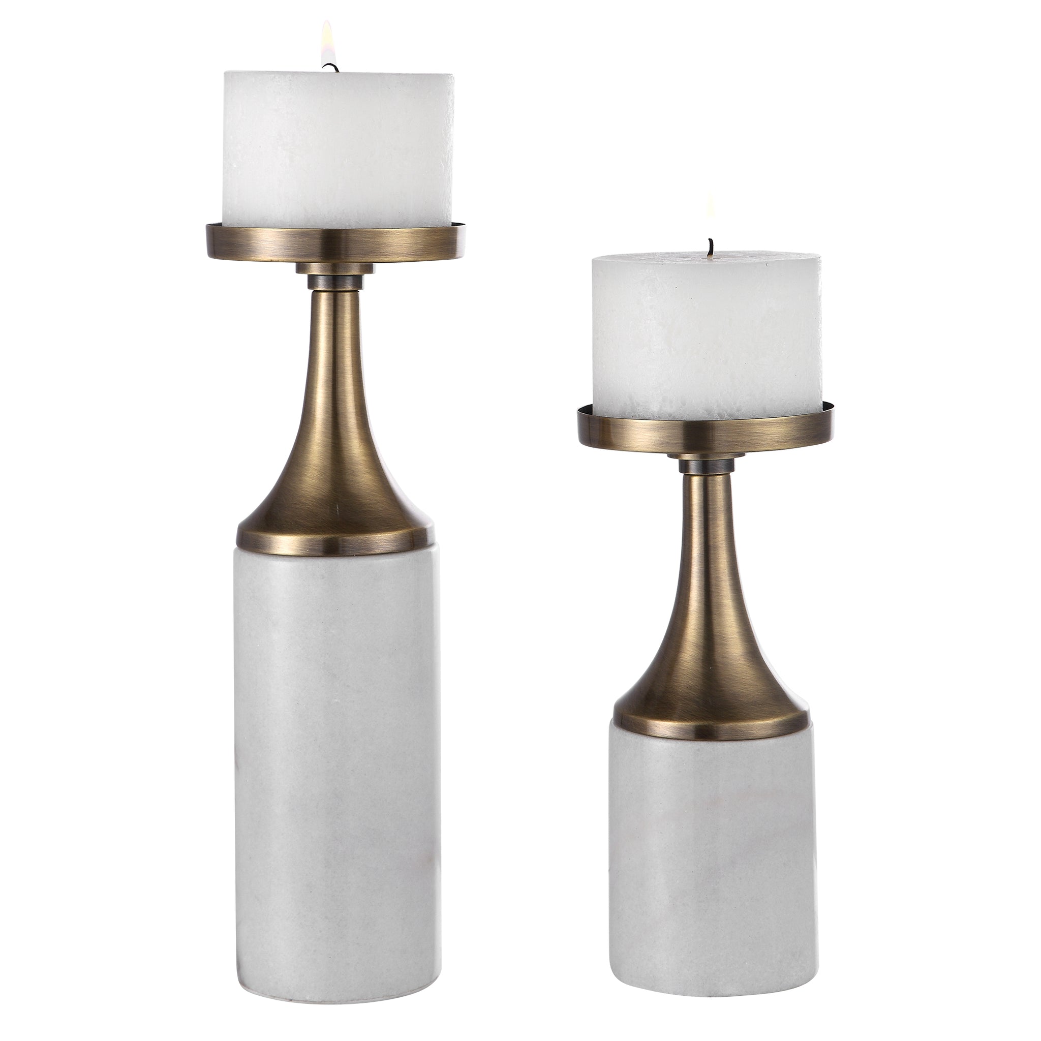 Uttermost Castiel Marble Candleholders, Set/2