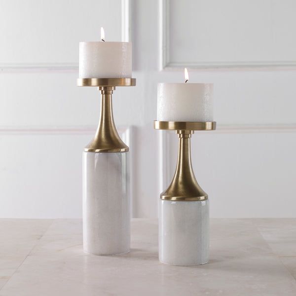 Uttermost Castiel Marble Candleholders, Set/2