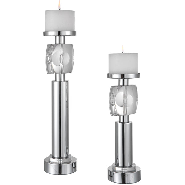 Uttermost Kyrie Nickel Candleholders, Set/2