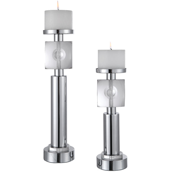 Uttermost Kyrie Nickel Candleholders, Set/2