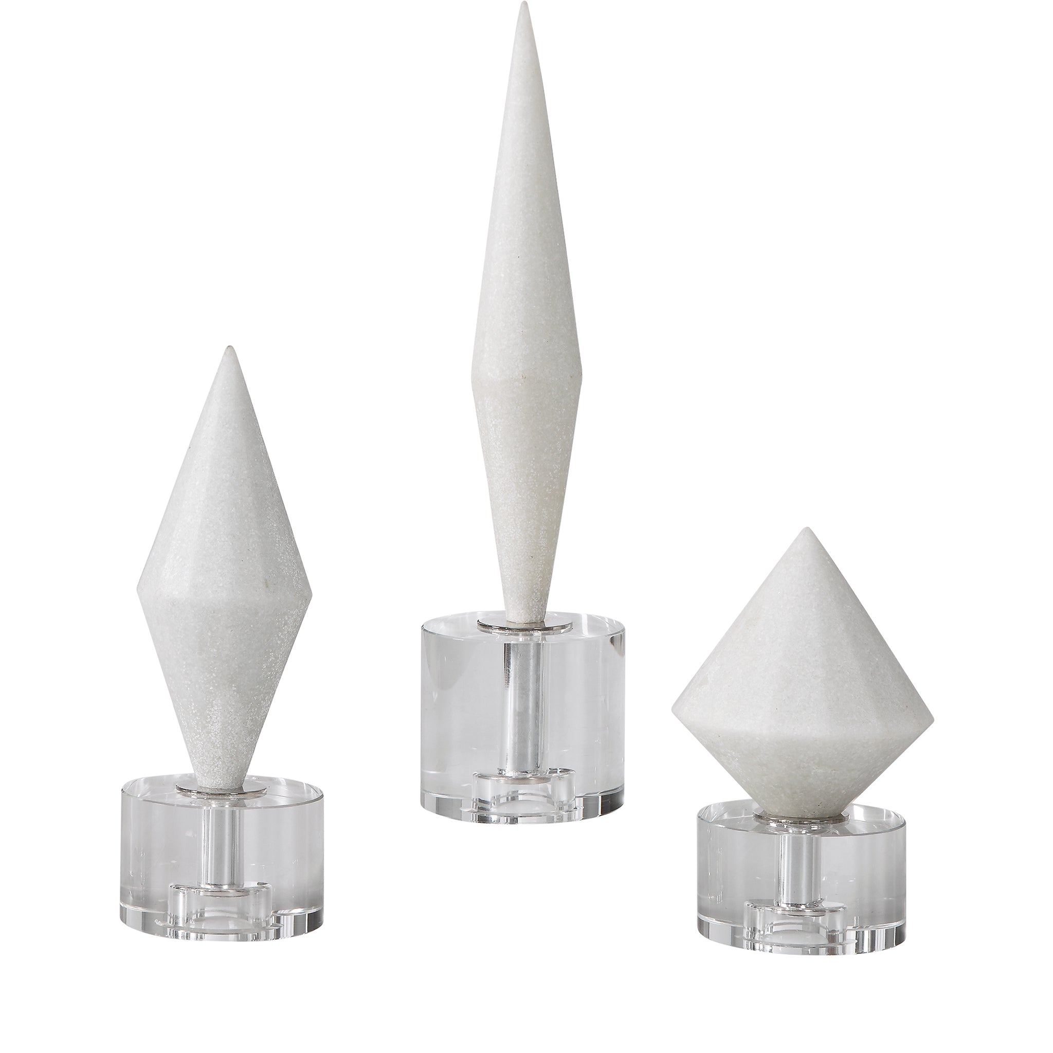 Uttermost Alize White Stone Sculptures S/3