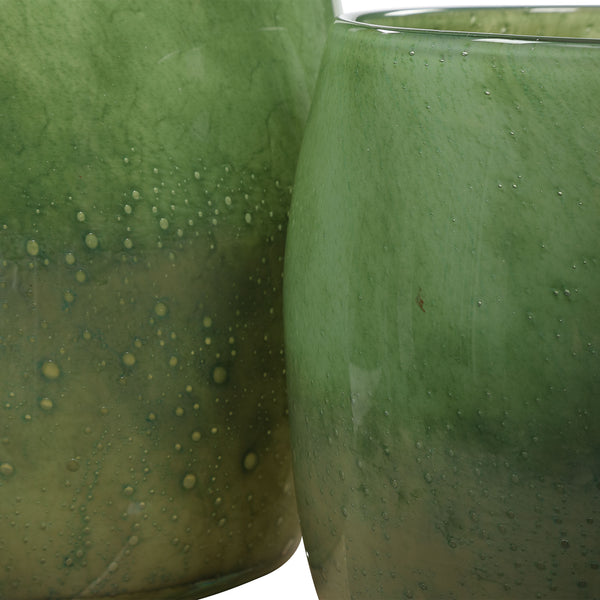 Uttermost Matcha Green Glass Vases, S/2