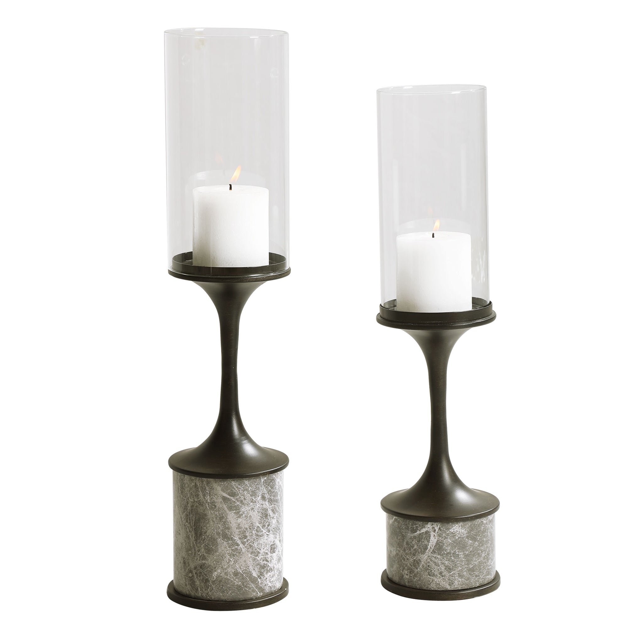 Uttermost Deane Marble Candleholders, S/2