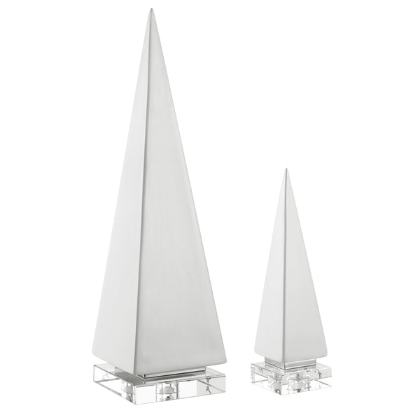 Uttermost Great Pyramids Sculpture In White, S/2