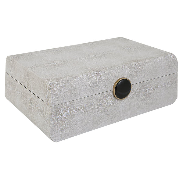 Uttermost Lalique White Shagreen Box