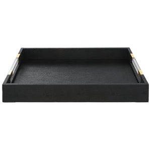 Uttermost Wessex Black Shagreen Tray