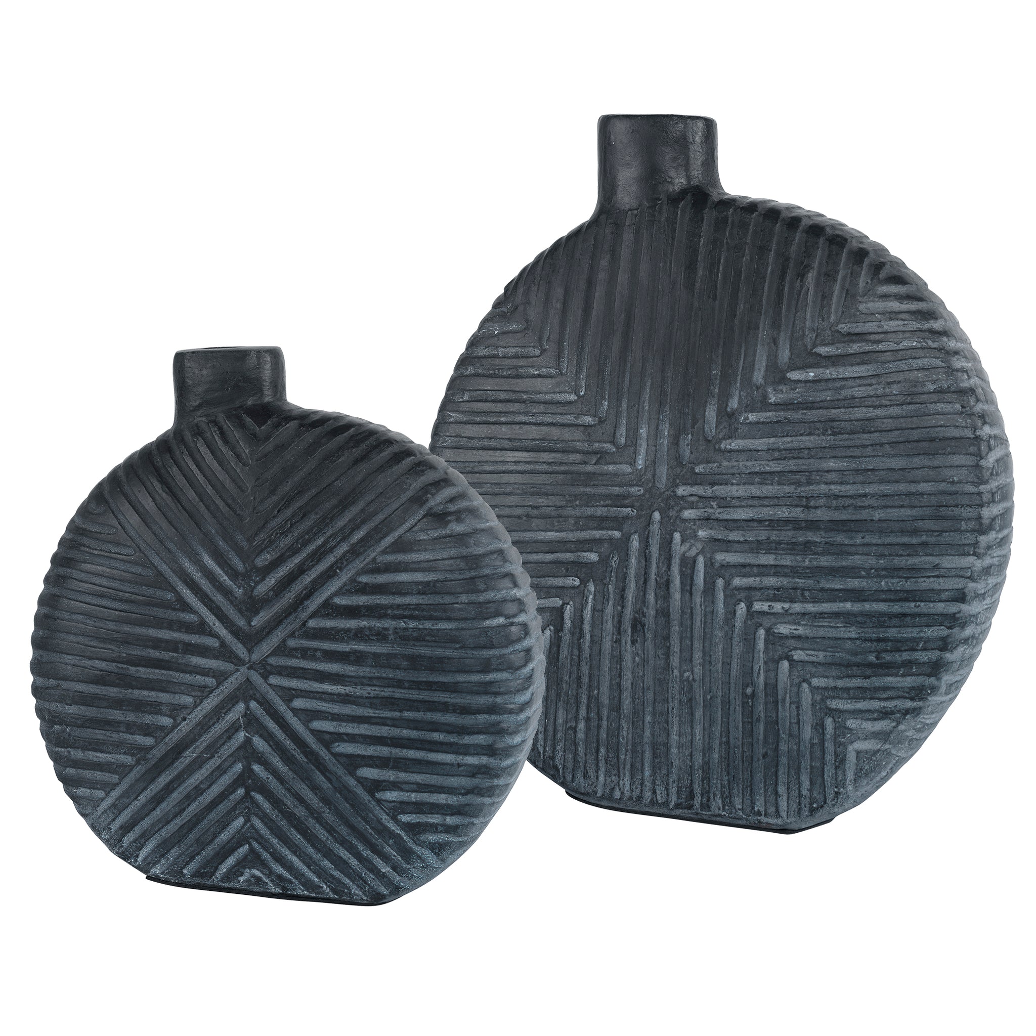 Uttermost Viewpoint Aged Black Vases, Set/2