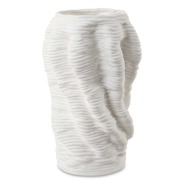 Uttermost Stratified Matte White Vase