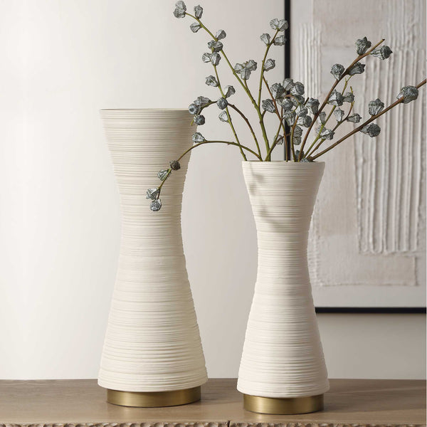Uttermost Ridgeline White Vases Set/2