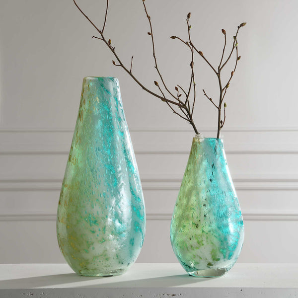Uttermost High Tide Glass Vases Set/2
