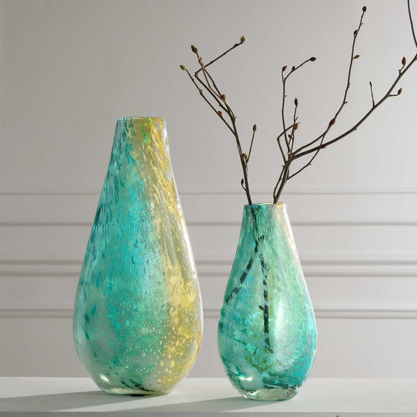 Uttermost High Tide Glass Vases Set/2