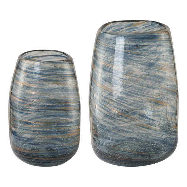 Uttermost Aurora Swirl Glass Vases Set/2