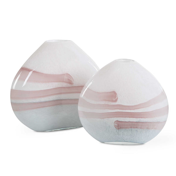 Uttermost Blush Swirl Glass Vases Set/2