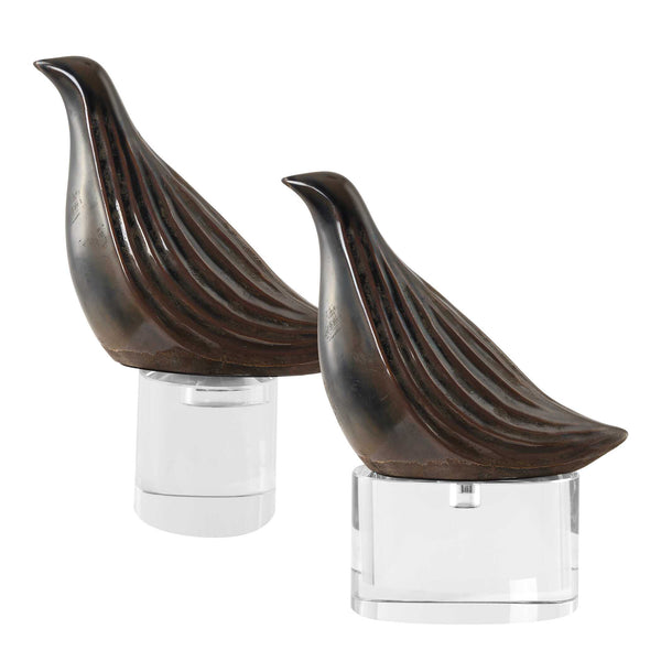 Uttermost Nesting Bird Gray Sculptures Set/2