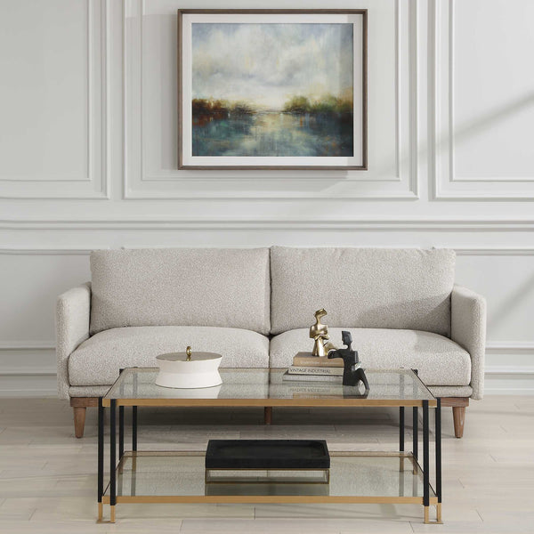 Uttermost Luxe White Shagreen Round Box