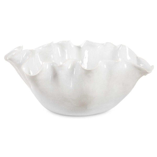 Uttermost Ruffle White Bloom Bowl