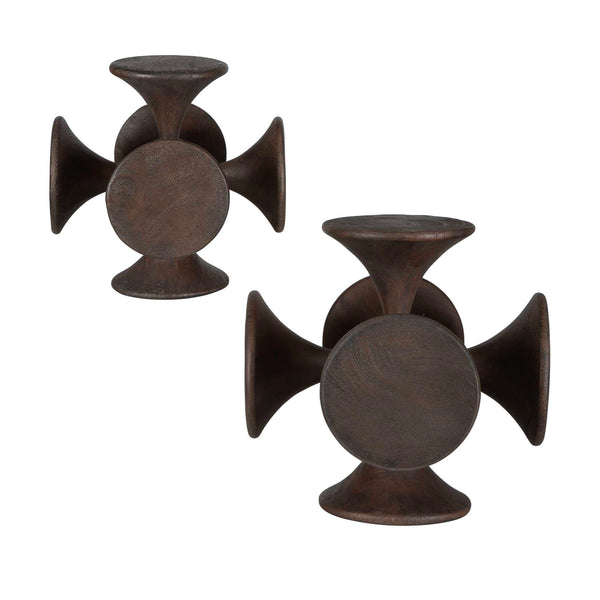 Uttermost Balanced Harmony Dark Wooden Sculptures Set/2