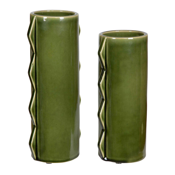Uttermost Meander Green Vases Set/2